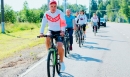 Колонна на велосипедах Колонна на велосипедах